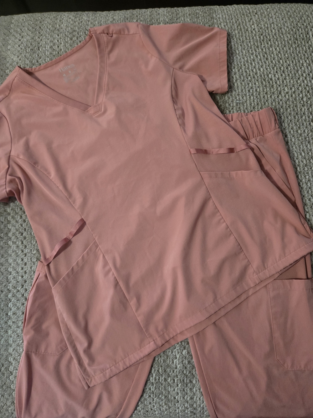Hanes Women's Scrub Set in Dusty Rose Pink
